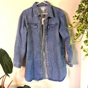 NWT Superdown Denim Jacket Long Sz S Light Wash